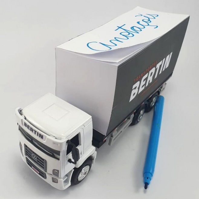 Miniatura de Caminhao Bau Truck em bloco de anotações Personalizado